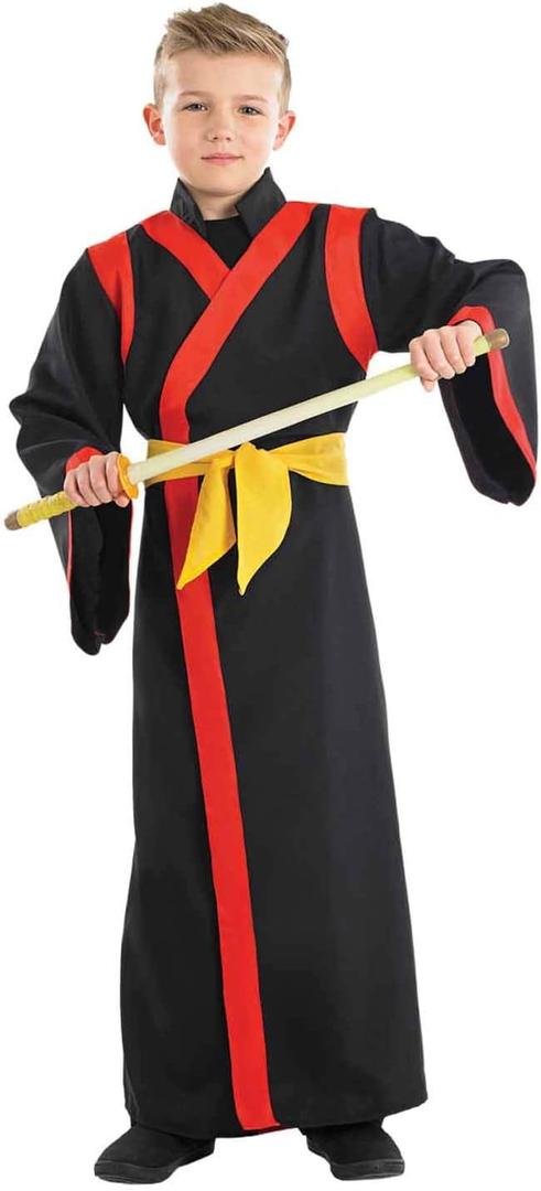 Fun Shack Boys Samurai Costume - Kids Japanese Warrior Halloween Costume (Large)