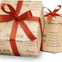 RUSPEPA Wrapping Paper Roll for Pearl Wedding - 17 Inches x 16.4 Feet - Happy 30th Anniversary Pattern on Durable Kraft Paper for 30th Anniversary and Special Occasions