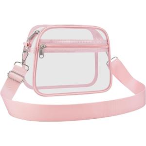 Clear Bag for Stadium Events Mini Small Clear Purse Clear Bag for Stadium Events Concert Sport Work (Pink)