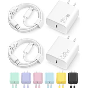 iPhone 17 16 15 Charger Fast Charging Type C Chargers USB C Charger Block iPhone 17 16 15 Air Pro Max Chargers with 6FT Cable for iPhone 17/17 Plus/17 Pro Max/16/16 Plus/16 Pro Max/15 Pro Max/iPad Pro (White)