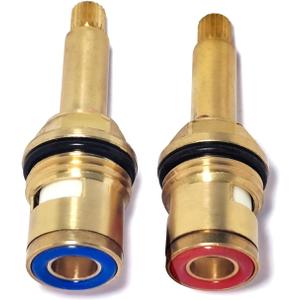 Brass Ceramic Stem Disc Cartridge Faucet Valve Replacement Quarter Turn 1/2" X 66.5mm x 8mm for Bathroom Kitchen Tap, Brass Faucet Cartridges