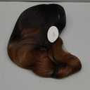 Black To Brown Wigs with Bangs Long curly wavy Wig for Women Natural Synthetic Wigs for Daily Party Use 26IN(Black To Brown) (R2/30)