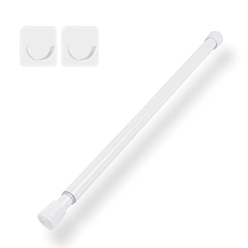 SOALARMON 15.7 to 54.7 Inches, Small Spring Tension Curtain Rod, No Drill Curtain Rods for Windows, Bathroom, Closet, Non-Slip, Anti-Rust, 0.63" Diameter, White, 1 piece