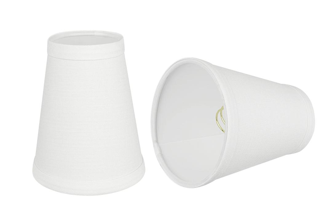 Aspen Creative 32661-9B, Empire Clip-On Chandelier Lamp Shade, Off-White, 2 1/2" Top x 4" Bottom x 5" Slant Height, Set of 9