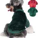 Dog Sweater | 2-Pack Clothes Jackets XXS - XXL for Small Dog Breed (Male & Girl), Super Soft Winter Coats Sweaters for Dogs and Cats, Pet Apparel Outfits (red, Dark Green, Large)