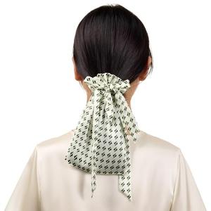 LILYSILK Women Pure Mulberry Silk Hair Bonnet Home Sleep 2pcs Set Elastic Adjustable Hair Wrap With Tie and 1 Silk Scrunchies, Irregular Square Pattern