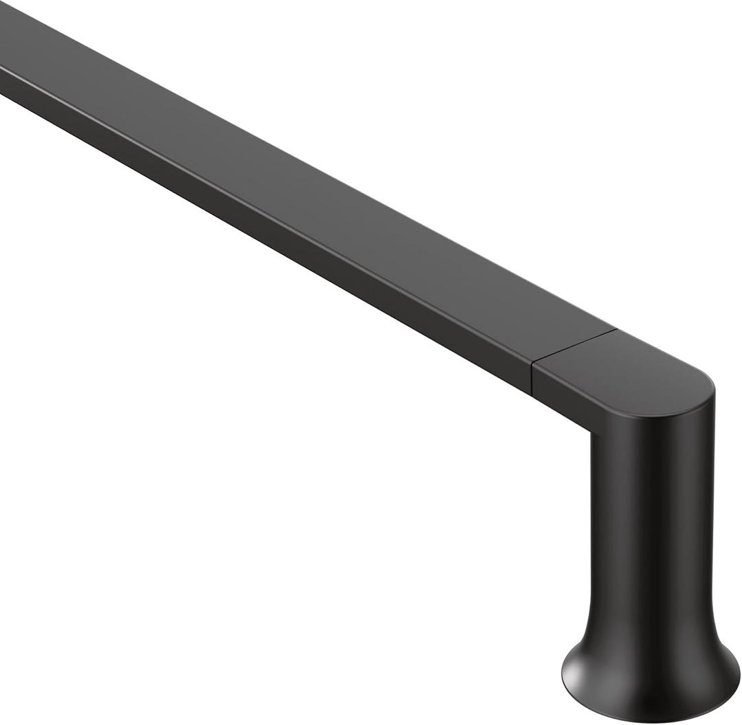 Moen Genta LX Modern Single Kitchen or Bathroom Towel Bar, 24-Inch, Matte Black, BH3824BL