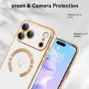 OOK Magnetic Phone Case iPhone 17 Pro Max 6.9 Inch [Compatible with MagSafe] Soft TPU Heart Phone Cover with Screen Protector Shockproof Protection Slim Case with Strap Lanyard for Women - White