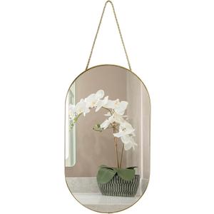 YCHMIR Oval Wall Mirror, Gold, Oval Shape, for Bathrooms and More (16x9.2 inch)