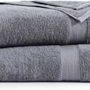 LANE LINEN Jumbo Size Bath Sheets 2 Piece, 35 by 66 Inch - 100% Ring Spun Cotton, Highly Absorbent & Quick Drying Extra Bath Large Towel Set - Oversized Bath Towels- Ideal for Hotel, Guest - Cool Grey