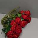 Hananona 50 Pcs Artificial Roses in Bulk, Fake Silk Red Roses Realistic Roses for Wedding Centerpieces Flower Arrangement Home Decor (50, Red)