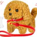 Walking Dog Toy - Electronic Pet with Leash, Bell, Bone, Christmas Birthday Gifts Puppy Dog Toy for Kids Ages 3-8