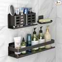 Shower Caddy,Shower Shelf 3 Pack - Bathroom Shower Shelf Rust-Proof Aluminum Adhesive Installation No Drilling Required, Suitable for Bathroom Storage and Home Decoration