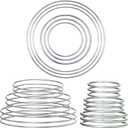 Hotop Metal Rings Hoops Metal Dream Catcher Macrame Steel Craft Rings Floral Hoop for Wreaths Macrame Projects(24 Pcs,Circle)