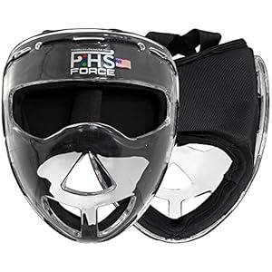 Field Hockey Face Mask Clear Transparent Penalty Corner Protection Black Padding (Junior)