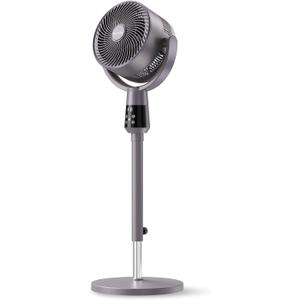 Oscillating Pedestal Fan, Ultra-Quiet 25dB Standing Fan with 8 Speeds, 12H Timer, Adjustable Height Air Circulator for Whole Room, Living Room, Office and Bedroom, Remote Control, Medium