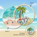 2 x Beach Gifts for Women Men - Beach Ornaments - Decoration Gifts for Family, Friends, Couple - Beach Themed Gift - Beachy Coastal Christmas Decor - Wooden Christmas Ornament 2025