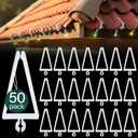 Yousoontic 50 Pcs Christmas Light Clips, Gutter Light Clips Plastic Fascia Boards Hanger for Clay Tile Roof Christmas Party Decoration Roof Gutter Fence Eave