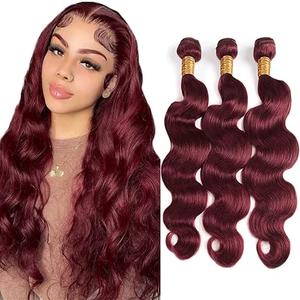 Wine Red Bundles 99J Human Hair Bundles Burgundy Body Wave Bundles Human Hair 26 26 26 inch 3 Bundles Burgundy Bundles Human Hair 99j Bundles