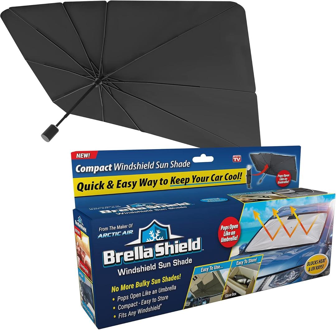Ontel Brella Shield by Arctic Air, Car Windshield Sun Shade, One-Size (31x57"), As Seen on TV (Large)