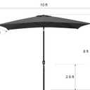 Blissun Rectangular Patio Umbrella, Table Market Umbrella with Tilt and Crank, Outdoor Umbrella for Garden, Deck, Backyard, Pool and Beach