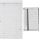 Cordless Window Blinds Faux Wood Blinds Light Filtering Wooden Venetian Blinds Custom Size W 12''-75'' H 20''-90'' Privacy Blinds Shades for Living Room Bedroom(White)