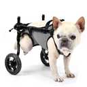 BECROWM Small Dog Wheelchair for Back Legs, Light Weight Dog&Cat&Pets Wheelchair Cart with Disabled Hind Legs Walking, Adjustable Doggy Wheelchair Cart with Wheels for Back Legs (Grey, X-Small)