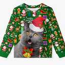 Ugly Christmas Sweater for Adults and Kids Family Matching Set Fleece Sweatshirt Hoodie Funny Graphic Unisex Pullover XXL