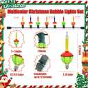 Christmas Bubble String Lights Outdoor, 11Ft Vintage With 8 Traditional Multicolor Bubbles (1 Spare) UL Listed for Holiday Party House Celebrations Decor, Green Wire