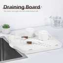 YOHOM Draining Board Tray for Under-Mount Sink Drain Board Plastic Dish Drainer Board for Kitchen Counter Utility Draining Board (White)