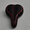 Xmifer Oversized Bike Seat, Comfortable Bike Seat - Universal Replacement Bicycle Saddle - Waterproof Leather Bicycle Seat with Extra Padded Memory Foam - Bicycle Seat for Men/Women (Red)