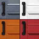 Rustic Barn Door Handles Black Cast Iron Gate Handle Vintage Metal Solid Heavy Duty Sliding Door Handle Fence Cabinet Pull Grab Handle, Set of 2, 7 Inch