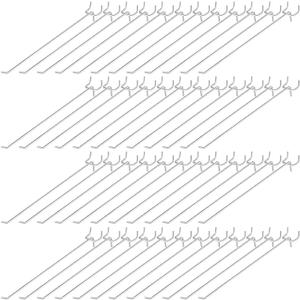 Funrous 100 Pack Peg Board Hooks Stainless Steel Pegboard Hooks Shelving Display Hanging Peg Board Holders for 1/8 and 1/4 Garage Storage Tools Organizer(10 inch)