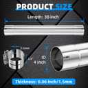 4 Inch Exhaust Pipe, 4'' Stainless Steel Straight Exhaust Pipe, 30" Length 4'' Muffler Replacement Pipe with Two Lap Joint Band Clamps
