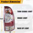 Boine Tail Light Left Driver Side Tail Light Compatible With 2005-2015 Toyota Tacoma Pickup Rear Light Brake Lamps LED Lens Bulb and Harness Included (Left Driver Side)