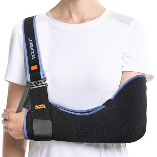 VELPEAU Arm Sling Shoulder Immobilizer for Women and Men, fit Left or Right Arm - Rotator Cuff Support Brace - Medical Sling for Shoulder, Clavicle, Elbow Injury (Comfort type, 2X-Large: Bust 47″-53″)