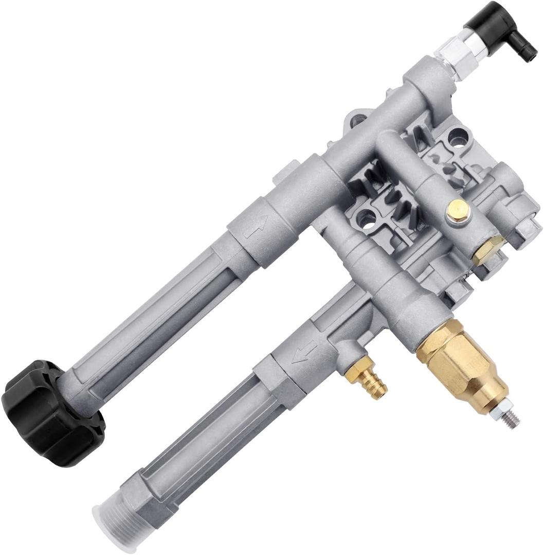 HQPASFY AR42940 Pressure Washer Pump Head Aluminum Compatible with Troy Bilt AR Pump RMW2G20, RMW2G24, RMW2G25, SRMW2.2G26 Pump Head Replaces AR42518 AR43061