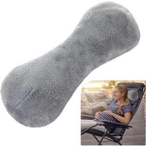 Colingmill 1 Pc Neck Pillow for Recliner Headrest Pillow Bone Shaped Chair Plush with Adjustable Strap Neck Support and Pain Relief Curve Head Cushion for Car Travel Airplane (Grey)