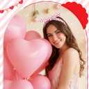 Suncalla 6 Pcs Mother's Day Bow Headbands for Women Red Pink White Heart Knotted Headband Bunny Ear Heart Hairband for Mom Women Mother's Day Hair Accessories