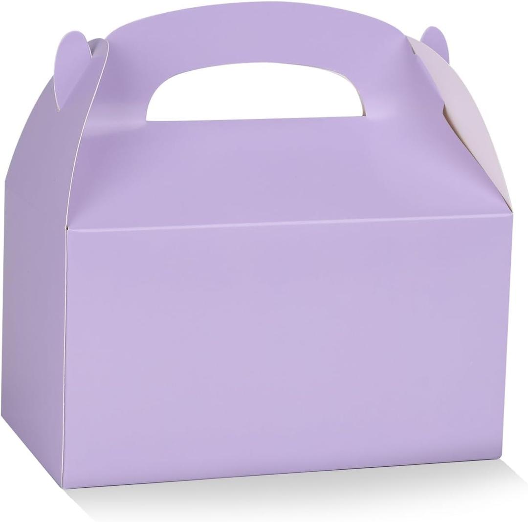 DjinnGlory 36 Pack Purple Party Favor Treat Boxes, Paper Gable Boxes, for Baby Shower, Birthday, Wedding Party 6.18 x 3.58 x 3.38 Inches