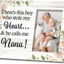 SRADMO Nana Picture Frame, Nana Frame, Pregnancy Announcements,Pregnancy Announcement For Grandparents,Grandma And Me Picture Frame,This Boy Calls Me Nana 10x8 Inch Wooden Tabletop Photo Frame (White)