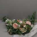 Ling's moment 2PCS Blush Pink Artificial Floral Swags Centerpieces Wedding Arch Flowers Garland Greenery Arrangements for Sweetheart/Head Table Easel Wall Entryway Board Backdrop Decor