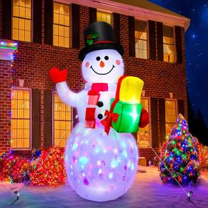 5 Ft Inflatable Snowman Christmas Outdoor Decoration Blow Up Snowman with Upgrade Rotating LED Lights for Holiday/Party/Xmas/Yard/Garden Decorations