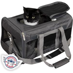 Sherpa Original Deluxe Travel Pet Carrier, Airline Approved - Charcoal Gray, Large (19.0"L x 11.5"W x 11.8"H)
