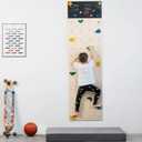 ComfyBumpy Rock Climbing Wall for Kids | Indoor Playground Play Gym Set with Drawing Blackboard & 12 Non-Slip Holds | Durable Wooden Climber for Ages 3+ | 132 lbs Capacity | Easy Assembly