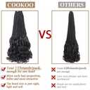 COOKOO 14 Inch French Curl Crochet Braids 9 Packs 135 Strands Goddess Box Braids Crochet Hair for Women Pre Looped Box Braids with Curly Ends Synthetic French Curl Braiding Hair Extensions 1B/30/27#