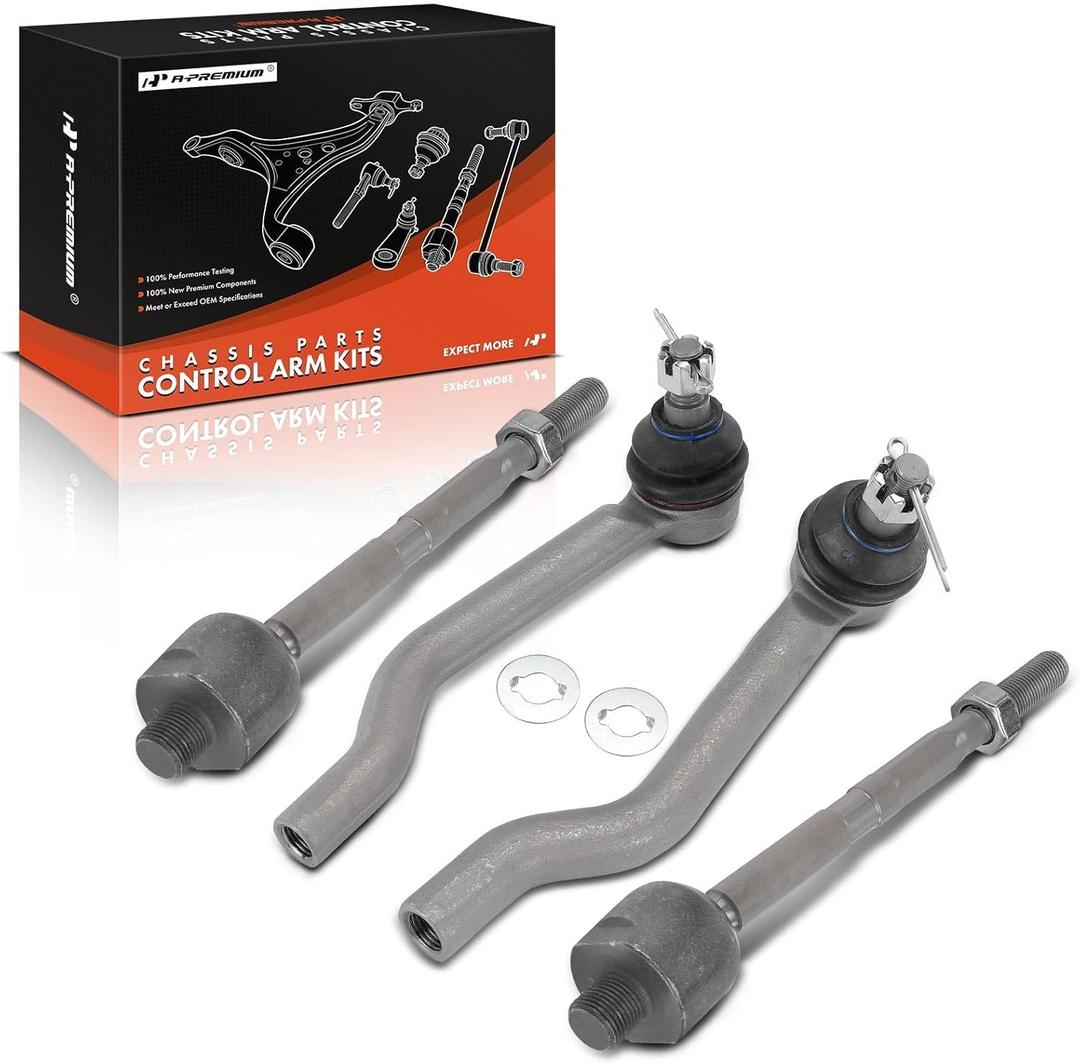 A-Premium Set of 4, Front Inner & Outer Tie Rod End Kit, Compatible with Honda Pilot 2016-2023, Ridgeline 2017-2023, Passport 2019-2023 & Acura MDX 2014-2020/2022-2023