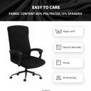 Water Resistant Stretch Computer Office Chair Cover with Durable Zipper Universal Washable Removable Spandex Rotating Boss Chair Slipcovers Anti-dust Soft Desk Chair Seat Protector for Dogs Cats Pets