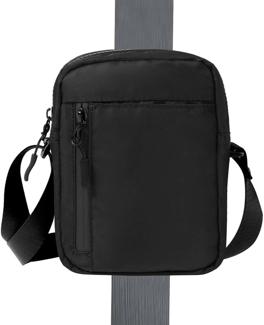 Magnetic Gym Bag, Small Gym Bag for Women and Men, Water Bottle Holder for Gym, Golf Tee Pouch, Work and Sports (Black) (Single-layer)