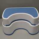 MR.SIGA Toilet Stool Squat Adult, Bathroom Stool Heavy Duty, Anti Slip Toilet Step for Bathroom, Toddler Step Stool for Kids, White & Grayish Blue